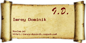 Imrey Dominik névjegykártya